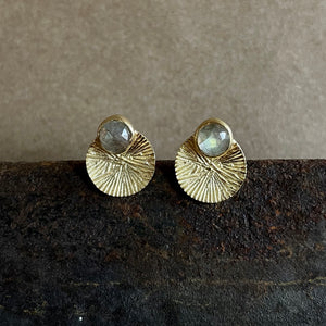 Dìon Earrings | Labradorite & Gold