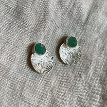 Load image into Gallery viewer, Dìon Earrings | Emerald &amp; Silver