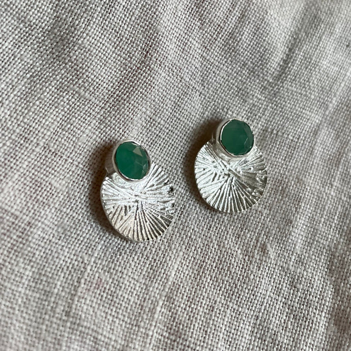 Dìon Earrings | Emerald & Silver