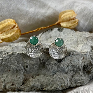 Dìon Earrings | Emerald & Silver