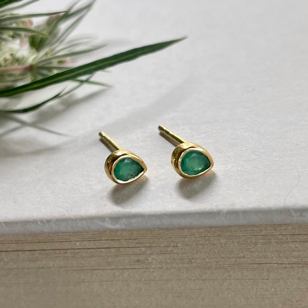 Joy Studs | Emerald & Gold