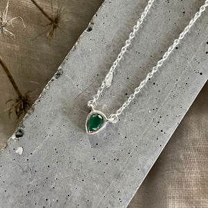 Joy Necklace | Emerald & Silver