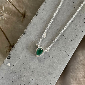 Joy Necklace | Emerald & Silver