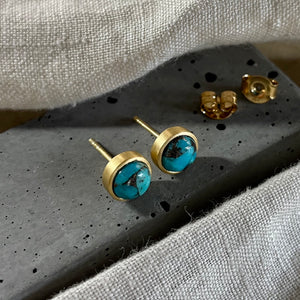 Realm Studs | Turquoise & Gold