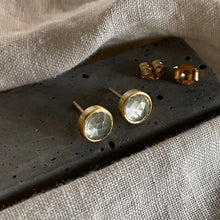 Load image into Gallery viewer, Realm Studs | Green Amethyst &amp; Gold