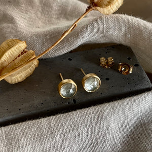 Realm Studs | Green Amethyst & Gold