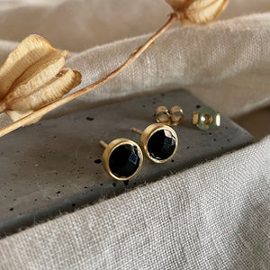 Realm Studs | Onyx & Gold