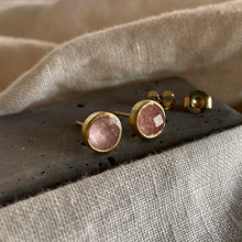 Load image into Gallery viewer, Realm Studs | Cranberry Quartz &amp; Gold