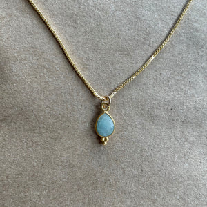 Rise Necklace | Aquamarine & Gold