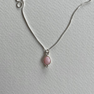 Rise Necklace | Pink Opal & Silver