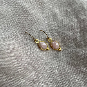 Rise Earrings | Gold & Pink Opal