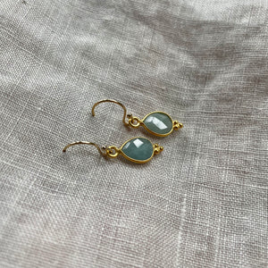 Rise Earrings | Gold & Aquamarine