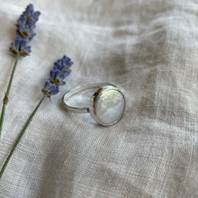 Load image into Gallery viewer, Goddess Ring | Pearl &amp; Silver | Size 12.25