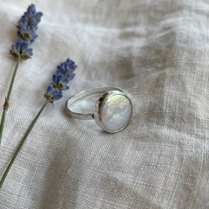 Goddess Ring | Pearl & Silver | Size 12.25