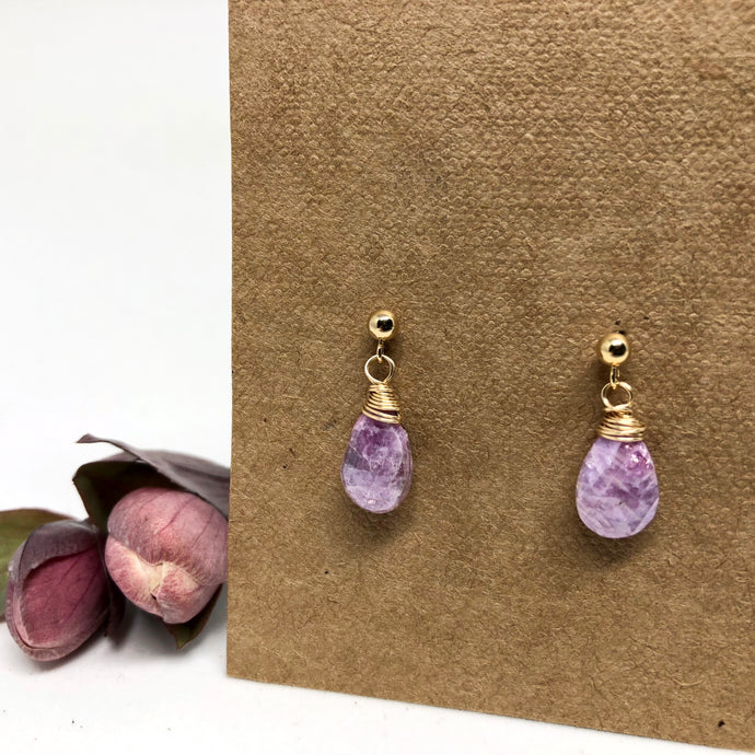 Pink Sapphire - Linnaea Earrings