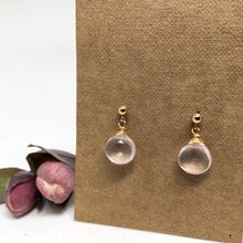 Load image into Gallery viewer, Rose Quartz - Linnaea Earrings