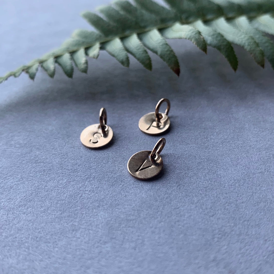 Single Initial Charm | Silver or Gold